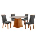 Ver imagem 2 de Mesa de Jantar Aida 90 cm Tampo MDF Vidro Canto Copo com 4 Cadeiras Lira