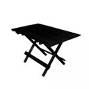 Ver imagem 2 de Conjunto de Mesa Dobrável 120x70 com 4 Cadeiras de Madeira Maciça Pretas para Restaurantes e Eventos