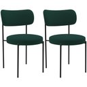 Ver imagem 1 de Kit 02 Cadeiras Estofadas para Sala de Jantar Louise L02 Bouclê Verde - Lyam Decor
