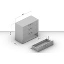 Ver imagem 2 de Cômoda de Quarto Lisboa C- 4 Gavetas Branco-cinza - Politorno