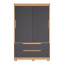Ver imagem 2 de Guarda-Roupa Infantil 2 Portas de Correr e 4 Gavetas Sole Marrom/Nature/Titanium