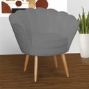 Ver imagem 2 de Poltrona Pétala Pés Palitos Sala Recepção Suede - S.a Móveis Estopar Poltrona Pétala Suede Suede Cin
