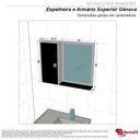 Ver imagem 2 de Armario Espelheira Genova com Porta Branco Efeito Ripado