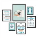 Ver imagem 1 de Kit 6 Quadros Lavanderia Divertida:moldura Preta