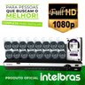 Kit de Câmeras Monitoramento Profissional Alta Definição Full HD Intelbras 16 canais MHDX 1080p - 1