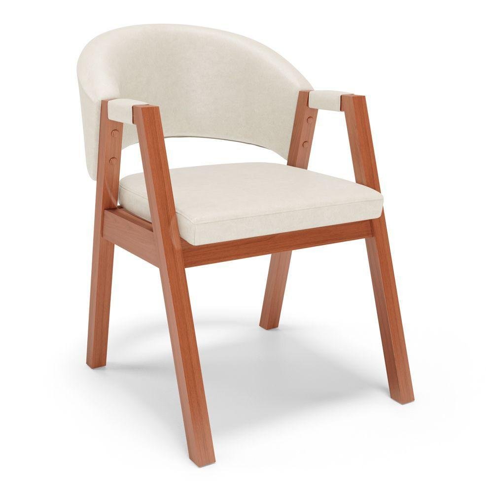 Cadeira de Jantar e Living Anisha Estofada Couríssimo Bege - Desk