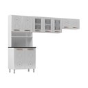 Ver imagem 1 de Armário de Cozinha Compacta de Aço 3 Peças para Micro-ondas com Vidros Multimóveis CR20350