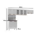 Ver imagem 2 de Armário de Cozinha Compacta de Aço 3 Peças para Micro-ondas com Vidros Multimóveis CR20350
