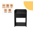 Ver imagem 2 de Mesa de Cabeceira com Gaveta - Preto