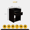 Ver imagem 5 de Mesa de Cabeceira com Gaveta - Preto
