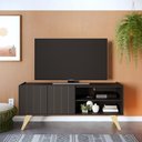 Ver imagem 1 de Rack Para TV Até 50 Polegadas 2 Portas Space Preto Fosco - Colibri