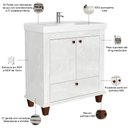 Ver imagem 3 de Balcão Gabinete para Banheiro com Pés sem Tampo 80cm Malezia B06 Cristal - Lyam Decor