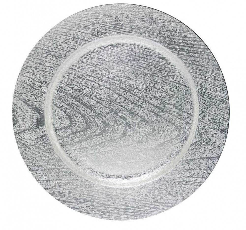 Jogo com 6 Sousplat Texture Madel Prata 33 cm - Wincy - 1