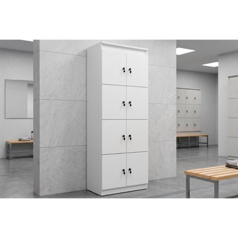 Armário de Escritório ME4202 8 Portas Branco - Tecnomobili