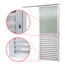 Ver imagem 2 de Porta de Correr Alumínio Branco Parede 1 Folha Veneziana C/visor Maxx