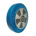 Ver imagem 1 de Roda 8x2 Pu Elástico Alta Resistência Pisos Abrasivo Azul 700 Kg