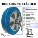 Ver imagem 3 de Roda 8x2 Pu Elástico Alta Resistência Pisos Abrasivo Azul 700 Kg