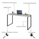 Ver imagem 5 de Mesa Office 135X60X75Cm Snow / Est.Preta Snow / Est.Preta