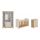 Ver imagem 4 de Quarto de Bebê Completo Berço, Guarda-Roupa e Cômoda MDF Mimo Espresso Móveis Bege/Off White/Amêndoa