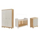 Ver imagem 2 de Quarto de Bebê Completo Berço, Guarda-Roupa e Cômoda MDF Mimo Espresso Móveis Bege/Off White/Amêndoa