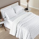 Ver imagem 2 de Jogo King Size Istambul Colcha Poppy 03 Pecas Dupla Face 300 Fio Super Luxuosa:BRANCO