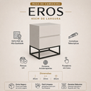Ver imagem 2 de Mesa de Cabeceira para Quarto Cama Casal Estilo Industrial Moderno Eros 45cm Off White Brilhante