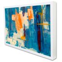 Ver imagem 1 de Quadro Decorativo Caixa Abstrato Aquarelado Tacolado Moldura Caixa 3cm Branca sem Vidro 20 X 30cm