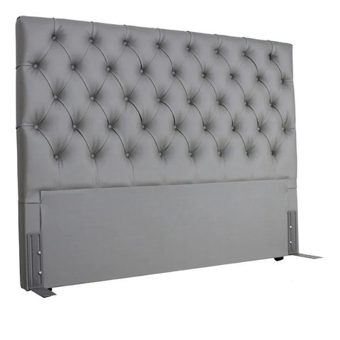 Cabeceira Box Shop Paris King 1,95m Em Couro Sintético Cinza