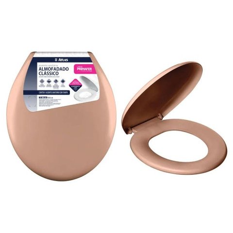 Assento Almofadado para Vaso Sanitário Primafer Marom Atlas