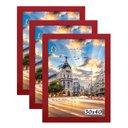 Ver imagem 1 de Kit 3 Porta Retrato Molduras 30x40 Vermelho Santamaria Molduras