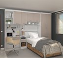 Ver imagem 1 de Guarda Roupa Dormitório Modulado Alpes Solteiro Bancada de Estudo - Roupeiro Luciane M05:cinnamon