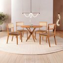 Ver imagem 1 de Conjunto de Sala de Jantar Mesa 108cm com 4 Cadeiras Ava Marrom/Freijó