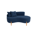 Ver imagem 1 de Sofá Orgânico 2 Lugares C/2 Almofadas Curvo Sala Recepção Veludo Azul Marinho - Montanaris Decor