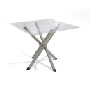 Ver imagem 1 de Mesa Volga Níquel com Tampo de Vidro Incolor 90cm