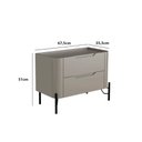 Ver imagem 3 de Mesa de Cabeceira 51cm com 2 Gavetas e Pés em Metal 100% MDF