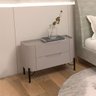 Mesa de Cabeceira 51cm com 2 Gavetas e Pés em Metal 100% MDF - 1