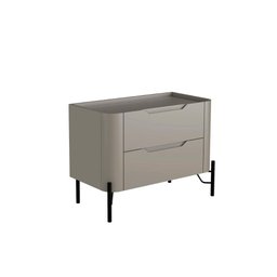 Mesa de Cabeceira 51cm com 2 Gavetas e Pés em Metal 100% MDF - 2