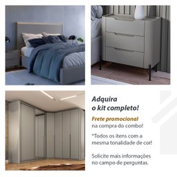 Mesa de Cabeceira 51cm com 2 Gavetas e Pés em Metal 100% MDF - 4