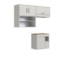 Ver imagem 2 de Área de Serviço Modulada 3 Peças com Varal para Roupas e Balcão Assis Cor Arenas