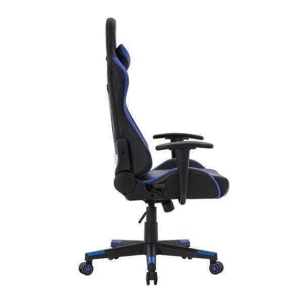 Cadeira Gamer Azul e Preto Healer Strike Reclinável Giratória - 3