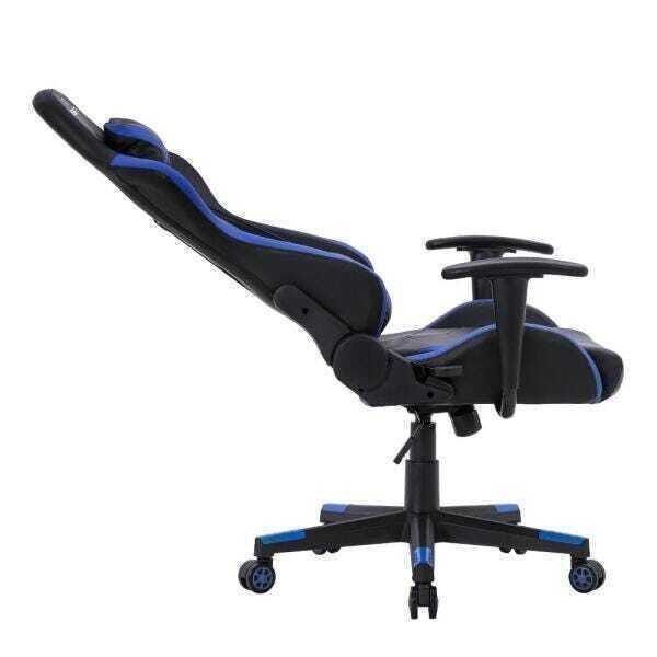 Cadeira Gamer Azul e Preto Healer Strike Reclinável Giratória - 4
