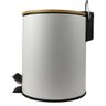 LIXEIRA BRANCA BAMBU COM PEDAL INOX 05 LITROS - WINCY - 2