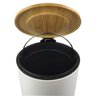 LIXEIRA BRANCA BAMBU COM PEDAL INOX 05 LITROS - WINCY - 3