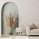 Ver imagem 3 de Puff Madri Banqueta Redonda em Linho Pés Eucalipto Pufe Sala:off White