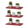 Kit 3 Prateleiras 40 X 15cm Vermelha Suporte Invisível - 1