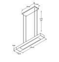Ver imagem 4 de Luminária Pendente Retangular 125cm Preto + 2 Lâmpada TuboLED 18w - Branco Quente 3000k