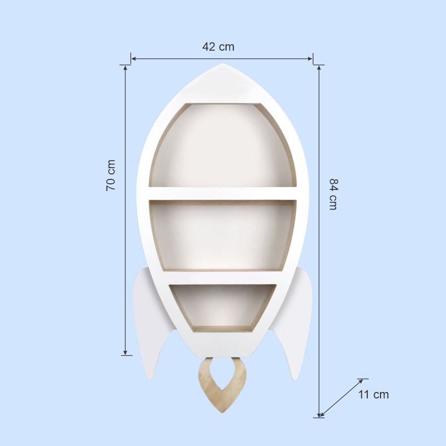 Prateleira Nicho Foguete em Madeira Astronauta Bebê - 3