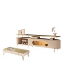 Ver imagem 1 de Rack Bancada Ária com Mesa de Centro Cadenza Champanhe Off White - Hb Móveis
