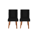 Ver imagem 1 de Kit 2 Cadeiras Sala de Jantar Cozinha Estofada Paris Suede:preto