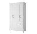 Ver imagem 1 de Quarda Roupa Moderno Roupeiro Mobi 4 Portas 2 Gavetas Quarto Criança Premium Co Branco